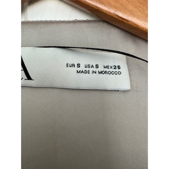 Zara Silver Sequin Cape & High-Rise Culottes Cropped Pants Set NWT- Size S - Picture 9 of 12